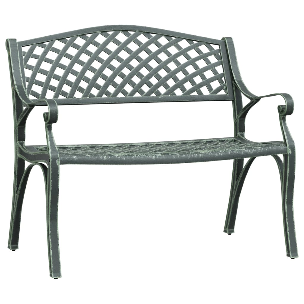 Hagebenk 102 cm støpt aluminium grønn