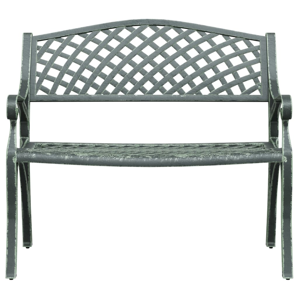 Hagebenk 102 cm støpt aluminium grønn