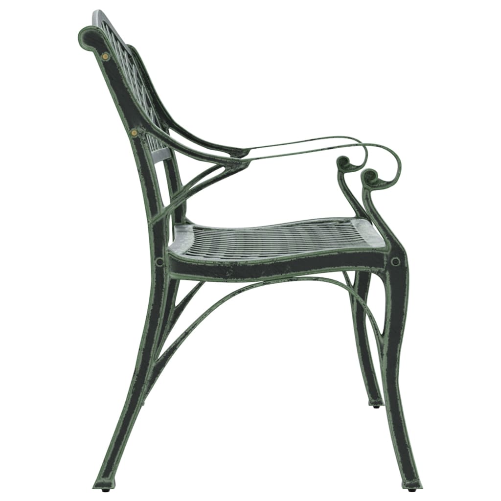 Hagebenk 102 cm støpt aluminium grønn
