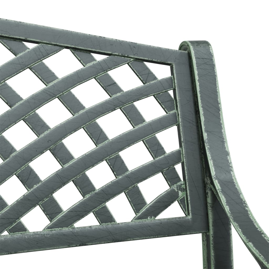 Hagebenk 102 cm støpt aluminium grønn
