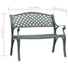 Hagebenk 102 cm støpt aluminium grønn