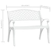Hagebenk 102 cm støpt aluminium hvit