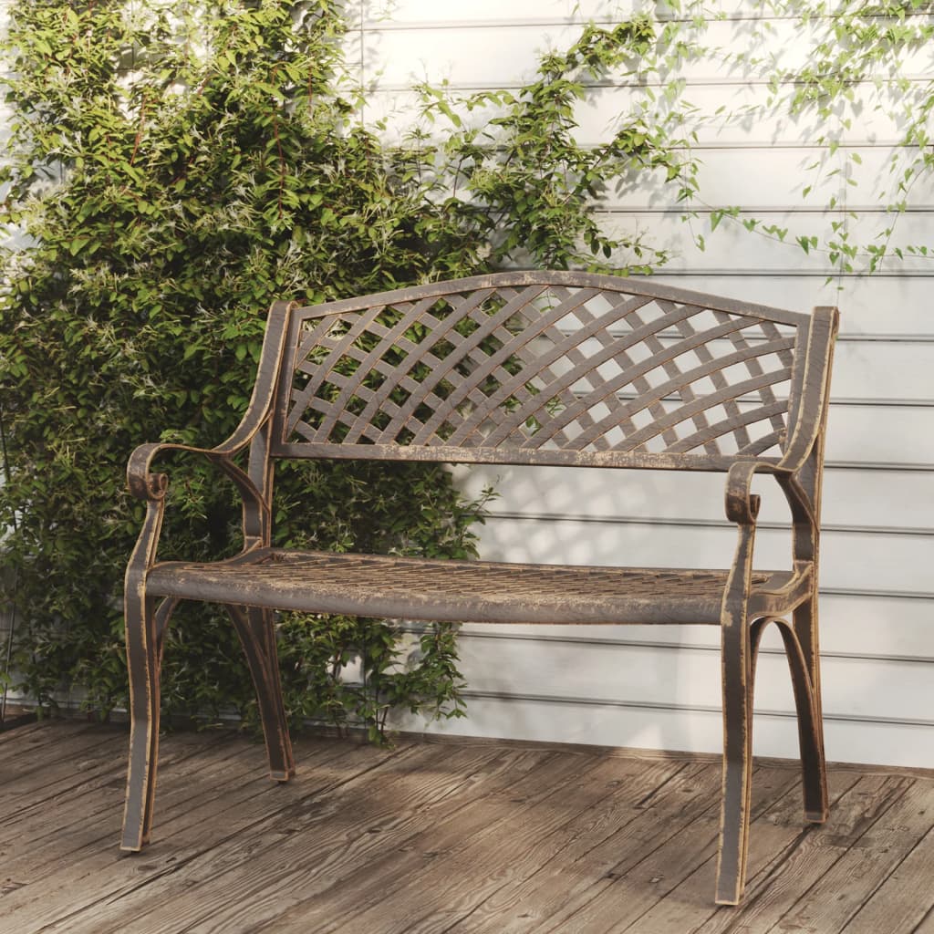 Hagebenk 102 cm støpt aluminium bronse vidaXL