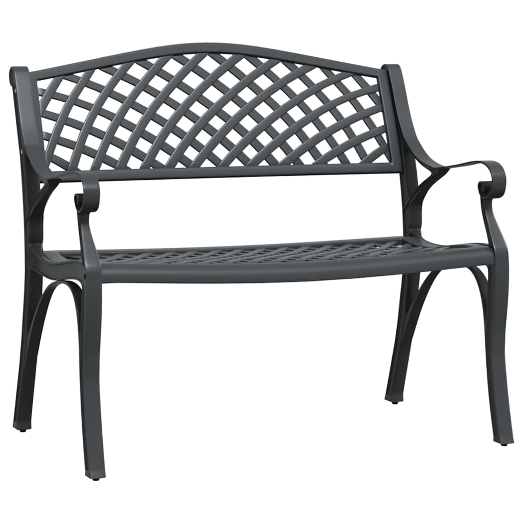 Hagebenk 102 cm støpt aluminium svart vidaXL