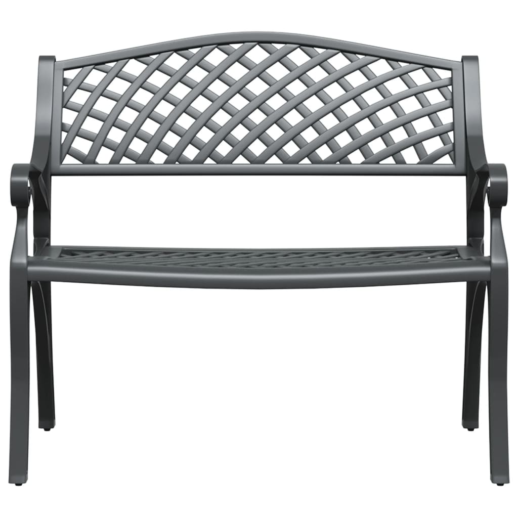 Hagebenk 102 cm støpt aluminium svart vidaXL