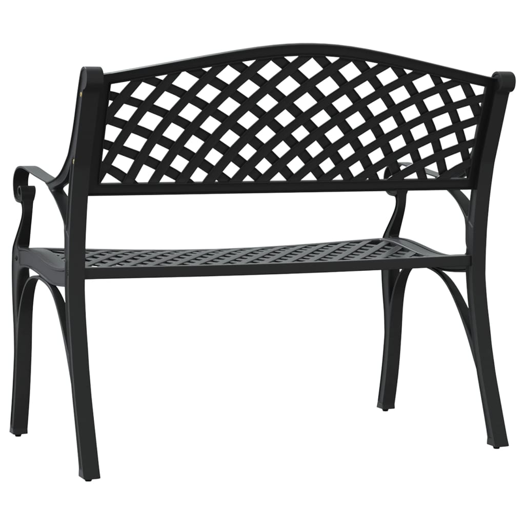 Hagebenk 102 cm støpt aluminium svart vidaXL