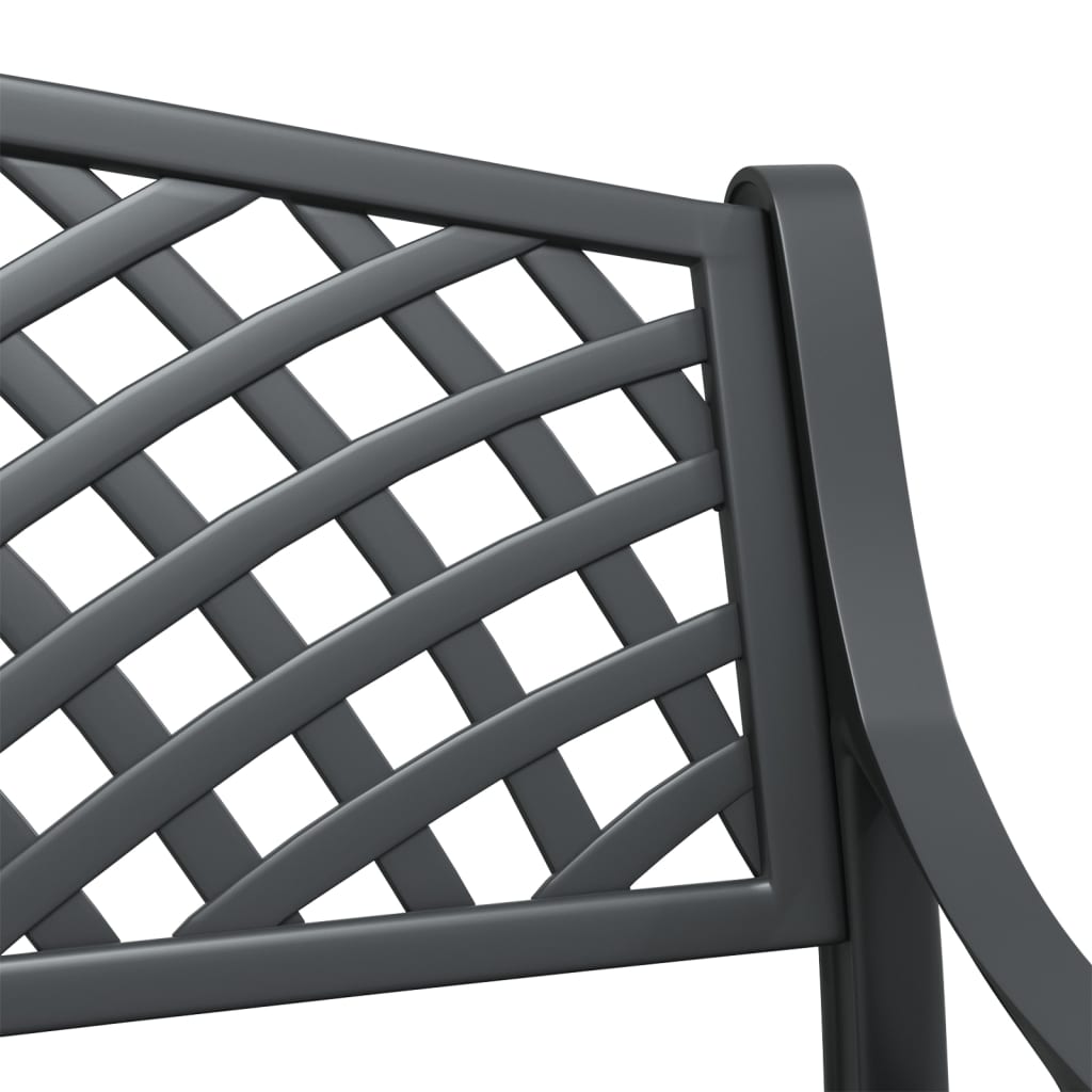 Hagebenk 102 cm støpt aluminium svart vidaXL