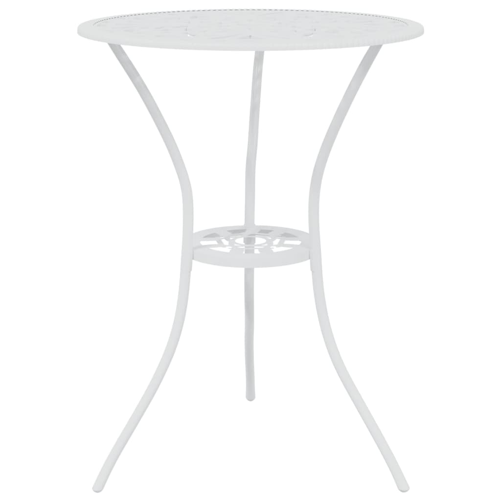 Bistrosett 3 deler støpt aluminium hvit
