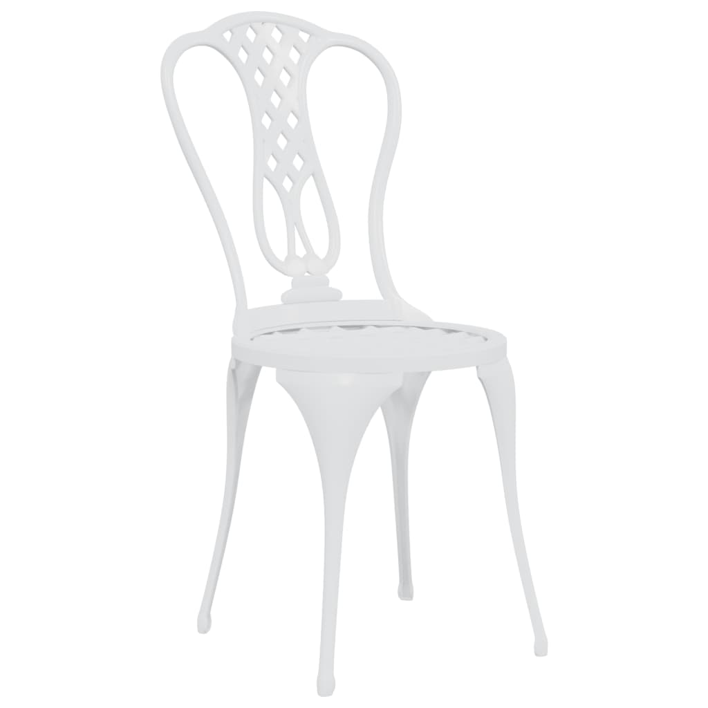 Bistrosett 3 deler støpt aluminium hvit