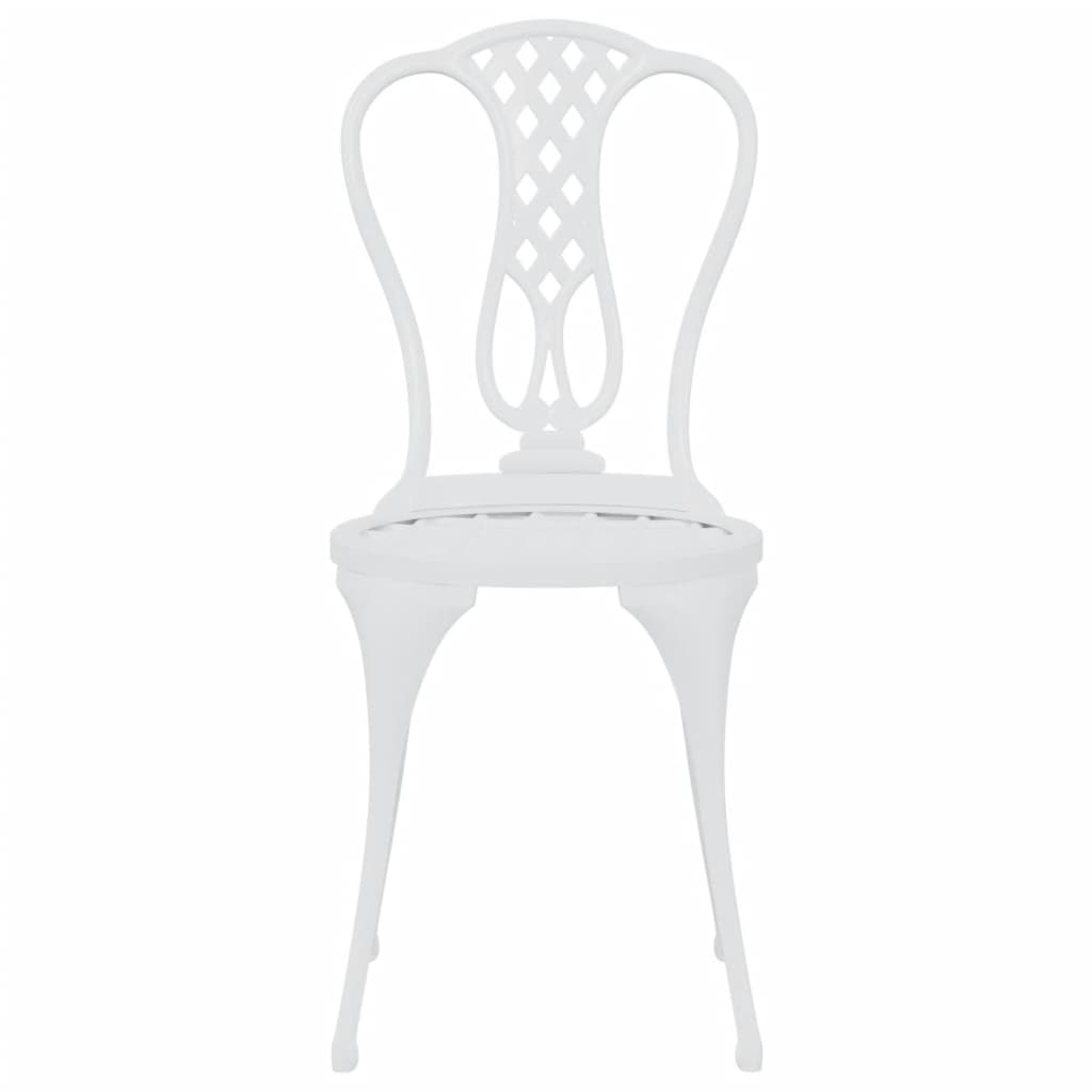 Bistrosett 3 deler støpt aluminium hvit