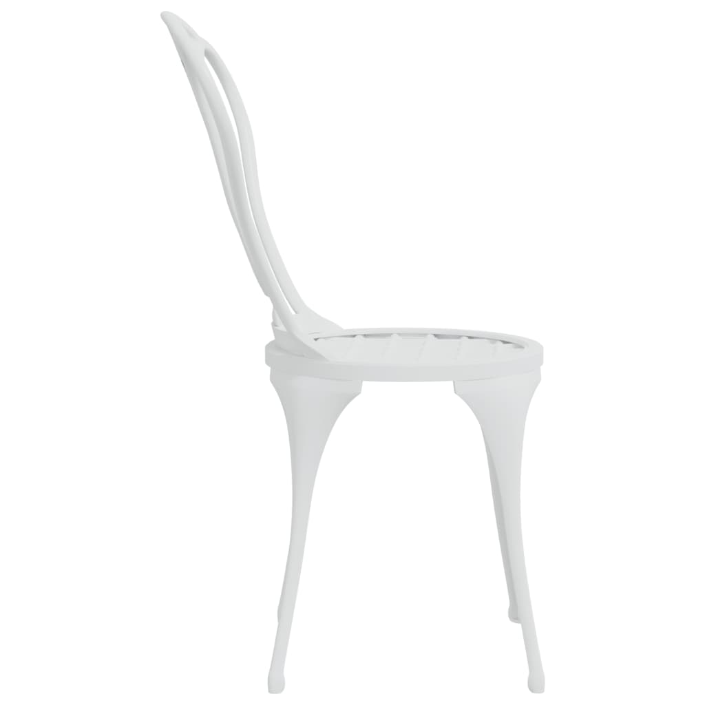 Bistrosett 3 deler støpt aluminium hvit