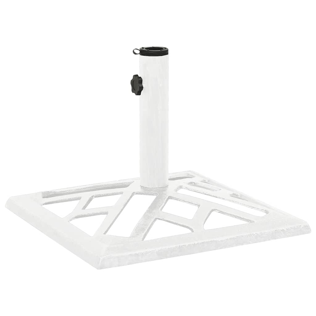 Parasollbase hvit 44x44x31 cm støpejern vidaXL