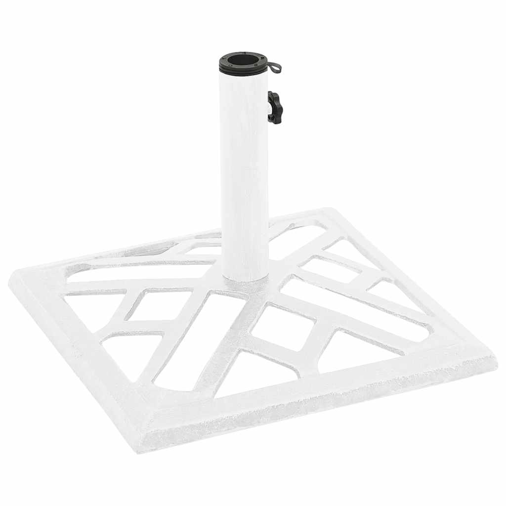 Parasollbase hvit 44x44x31 cm støpejern vidaXL