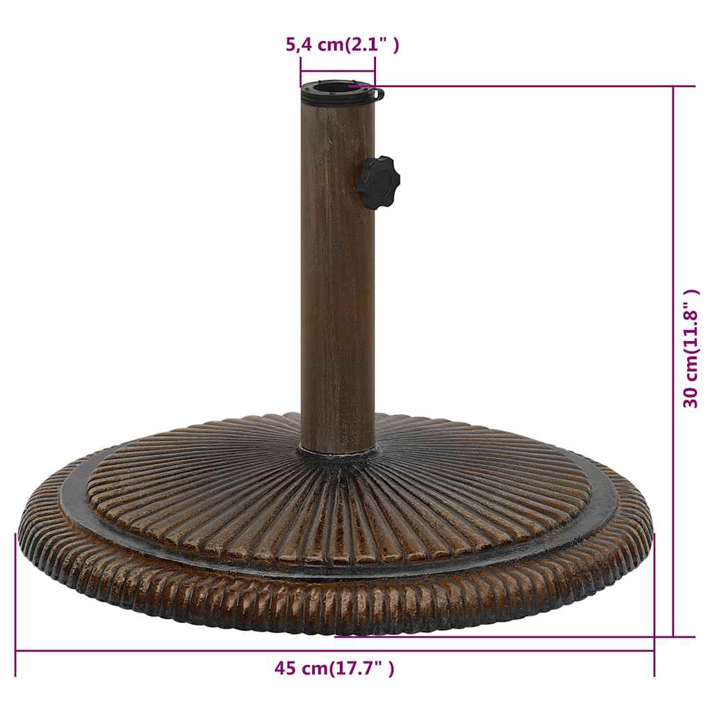 Parasollbase bronse 45x45x30 cm støpejern