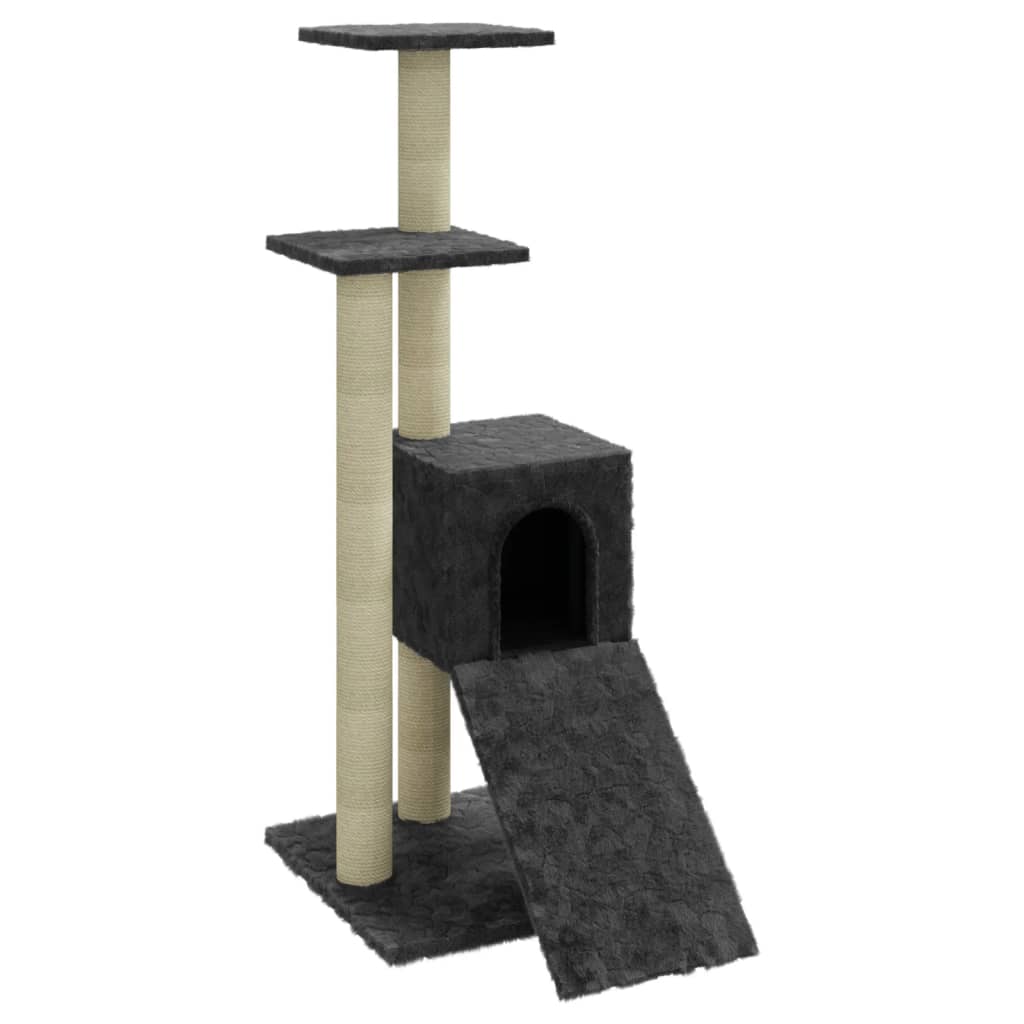Kattetre med klorestolper i sisal mørkegrå 92 cm