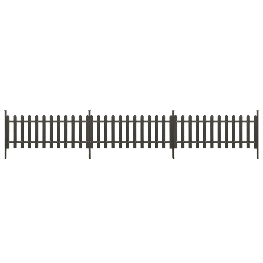 Stakittgjerde med stolper 3 stk WPC 614x80 cm