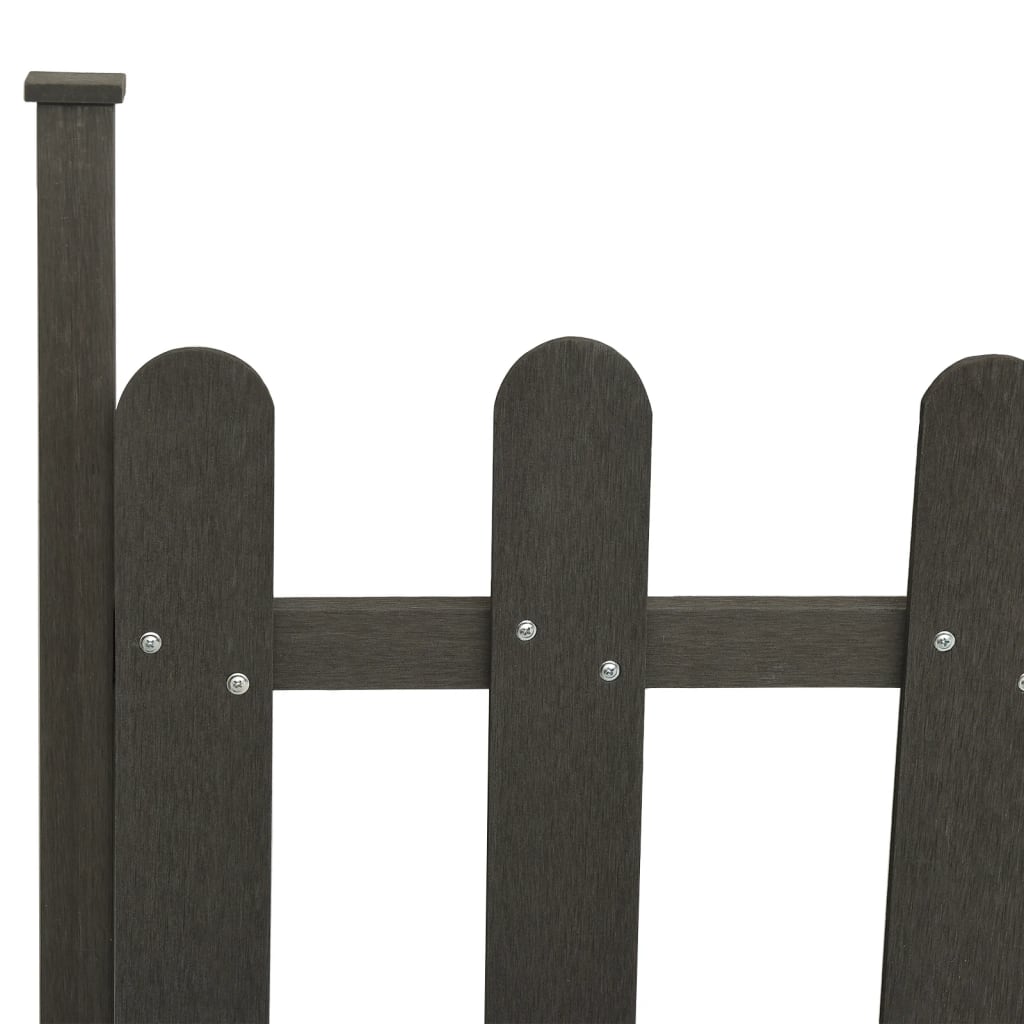 Stakittgjerde med stolper 3 stk WPC 614x80 cm