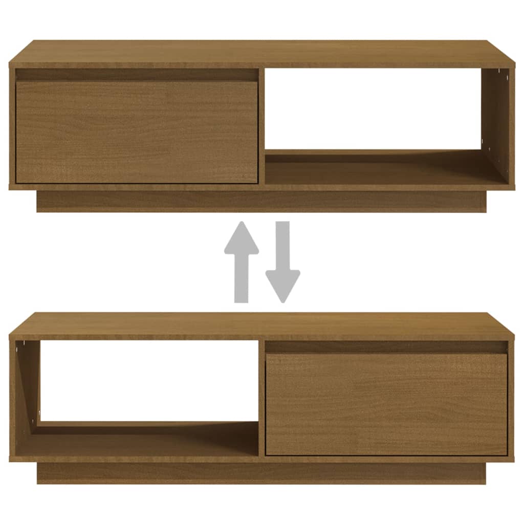 Salongbord 110x50x33,5 cm heltre furu honningbrun