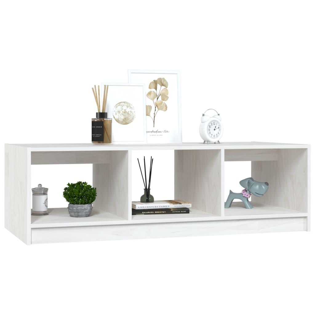 Salongbord 110x50x34 cm heltre furu hvit