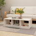 Salongbord 110x50x34 cm heltre furu hvit