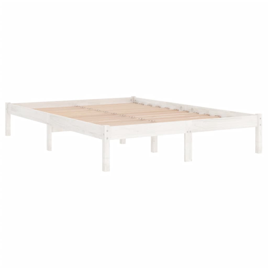 Sengeramme hvit heltre furu 140x190 cm