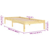 Sengeramme heltre furu 100x200 cm