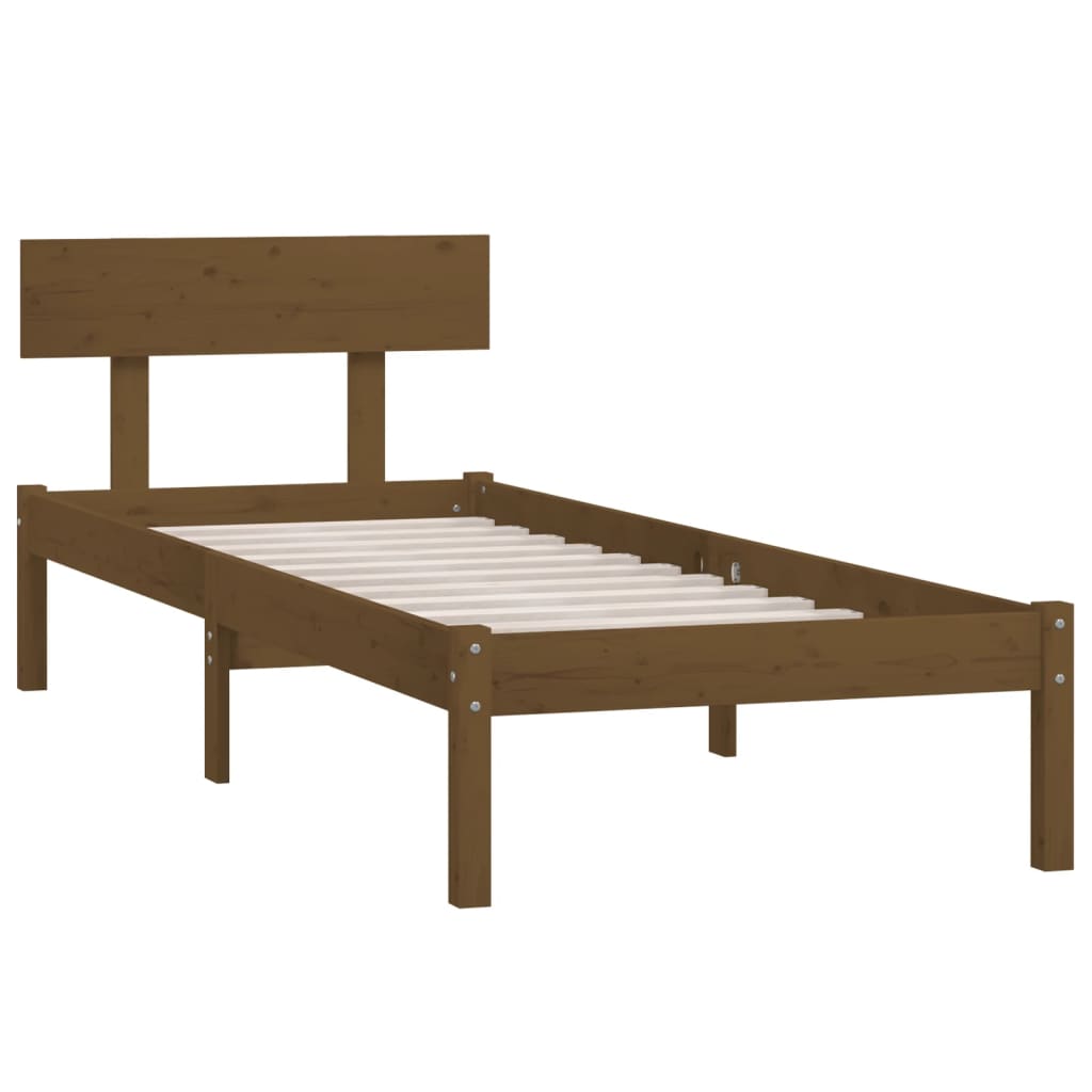 Sengeramme honningbrun heltre furu 90x190 cm Single