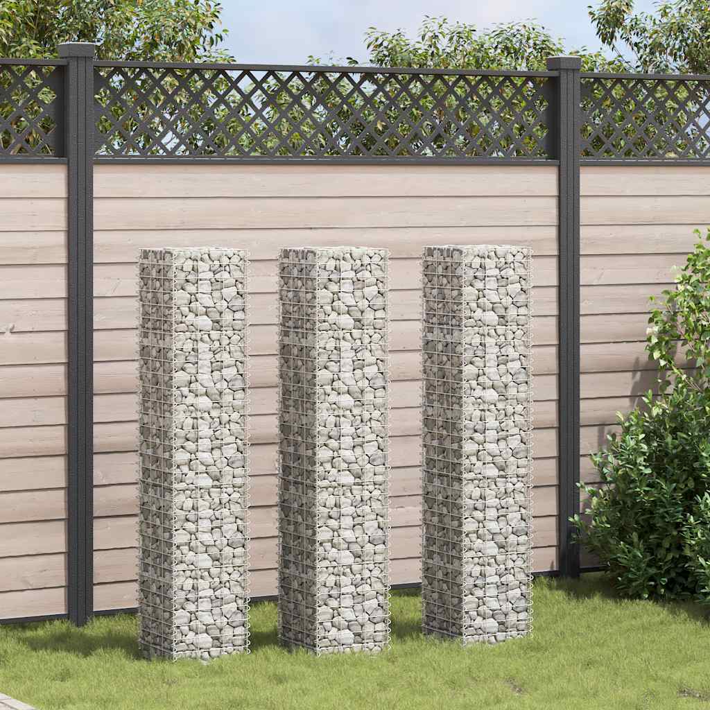 Gabion høybed 3 stk 30x30x150 cm jern vidaXL