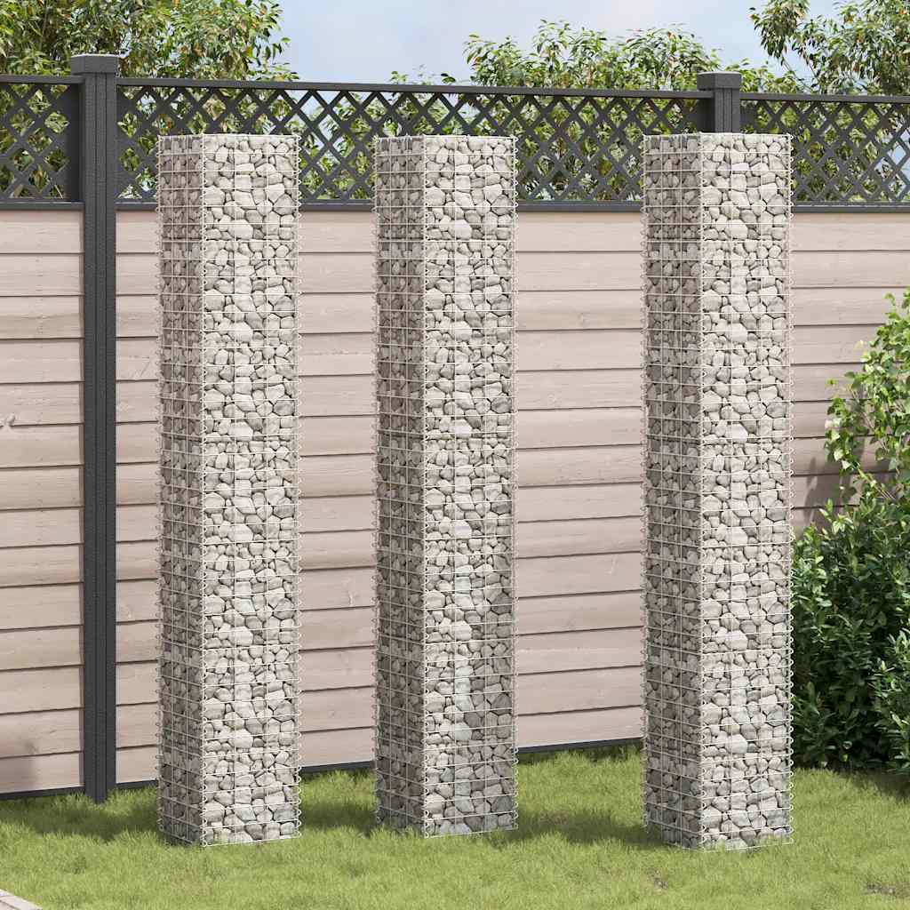 Gabion høybed 3 stk 30x30x200 cm jern vidaXL