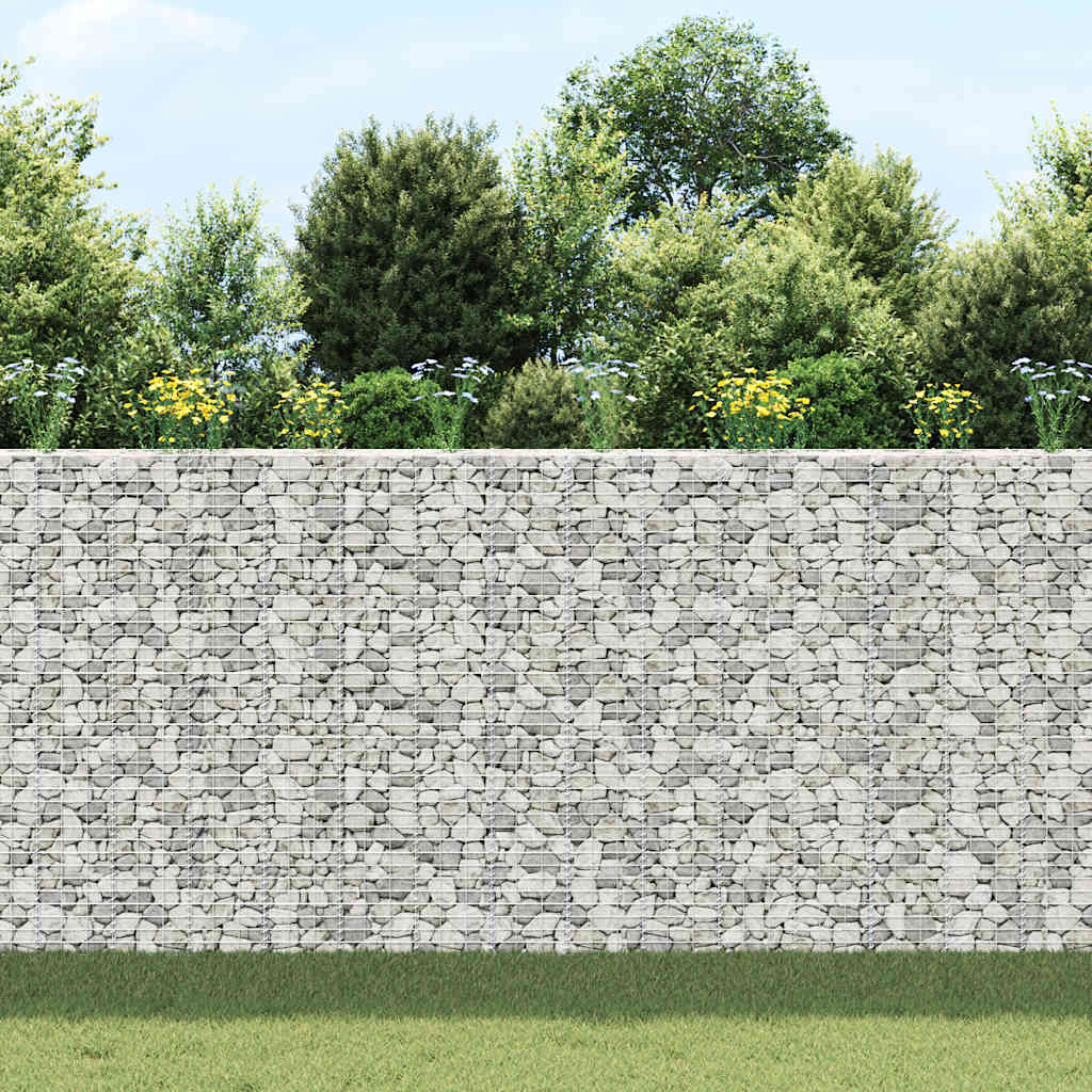 Gabion høybed 3 stk 30x30x200 cm jern vidaXL