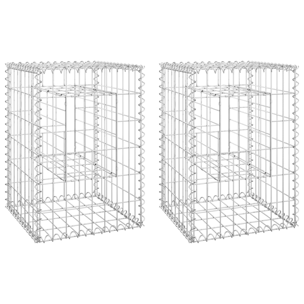 Gabionstolper 2 stk 40x40x60 cm jern