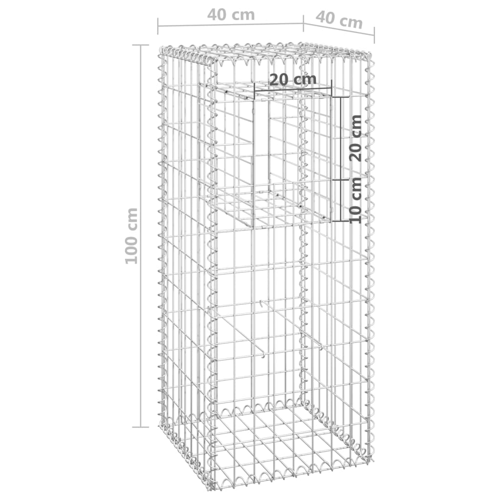 Gabionstolper 2 stk 40x40x100 cm jern