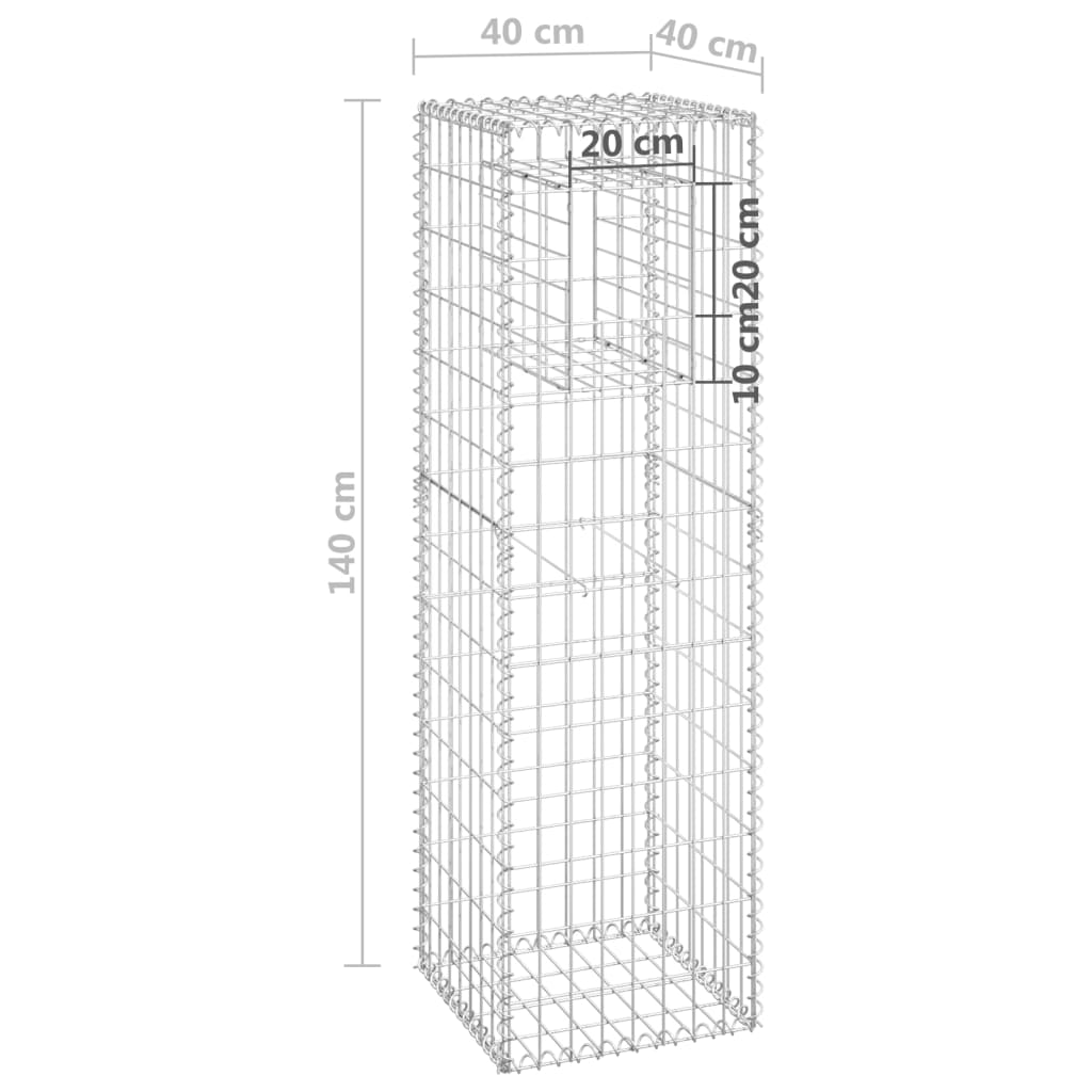 Gabionstolpe 40x40x140 cm jern