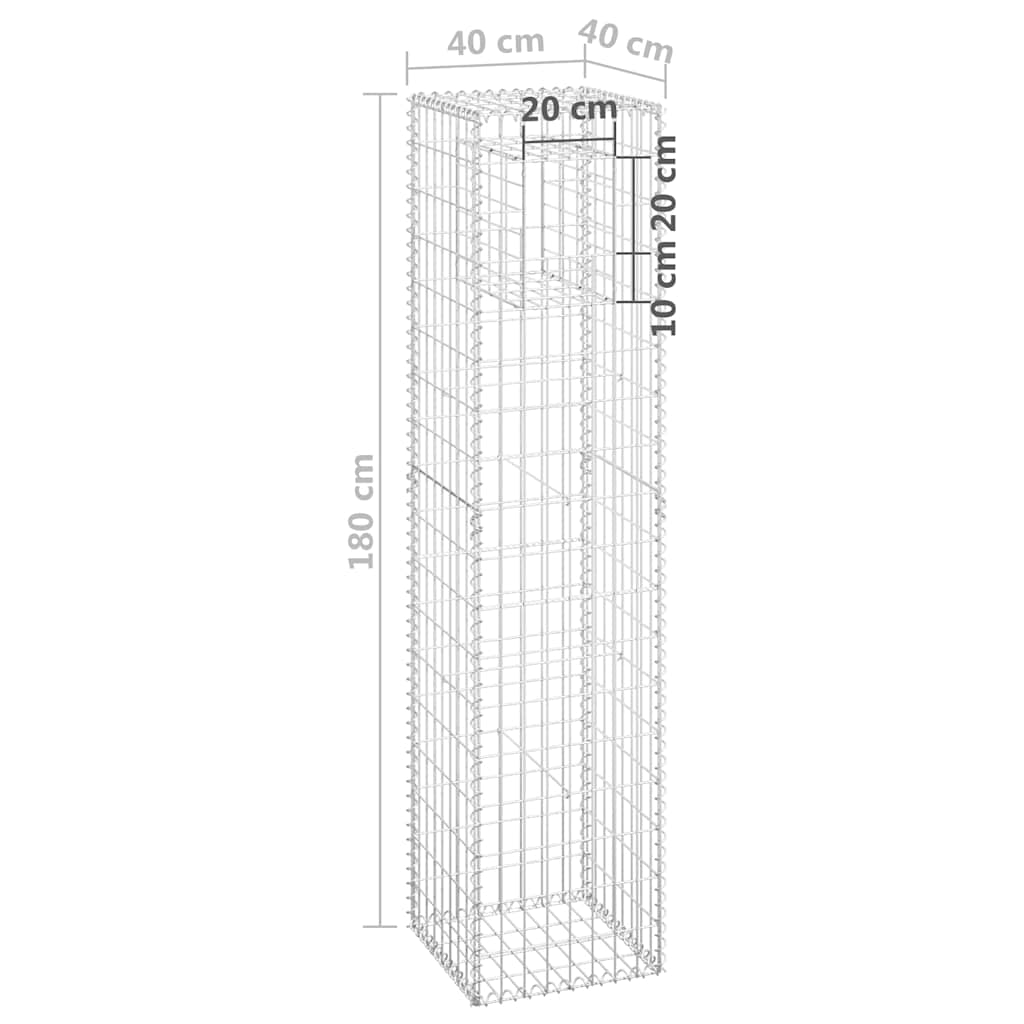 Gabionstolpe 40x40x180 cm jern