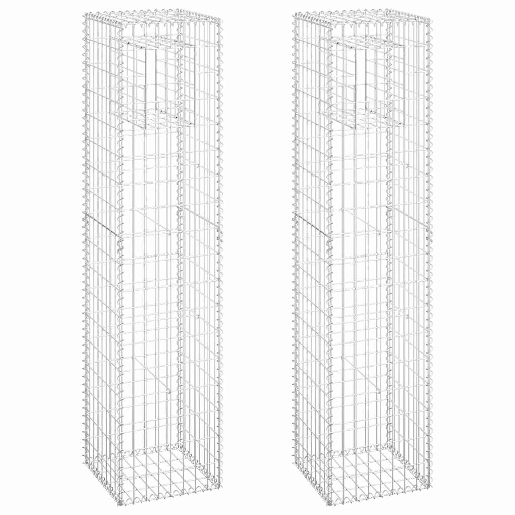 Gabionstolper 2 stk 40x40x180 cm jern vidaXL