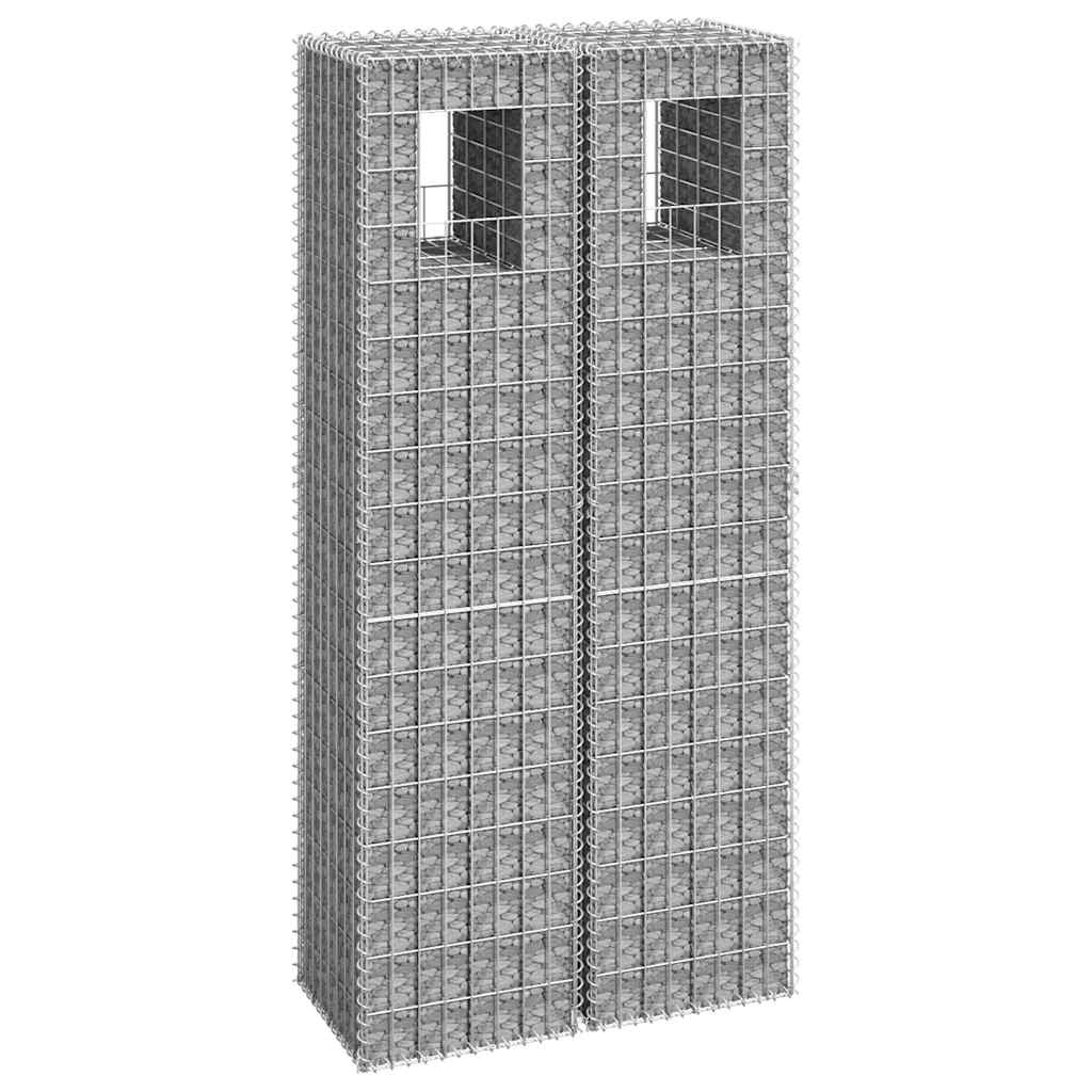 Gabionstolper 2 stk 40x40x180 cm jern vidaXL