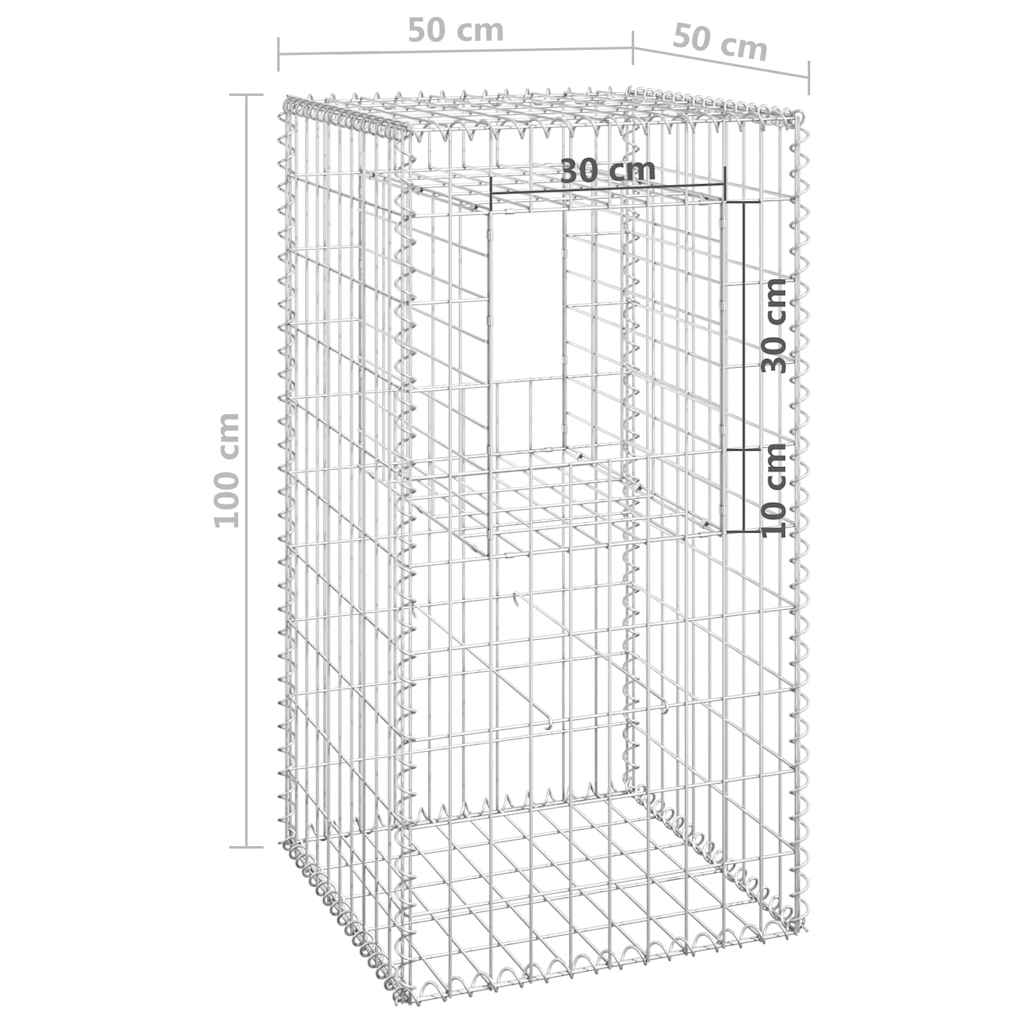 Gabionstolpe 50x50x100 cm jern vidaXL