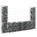 Gabionkurv u-formet med 2 stolper jern 140x20x100 cm vidaXL