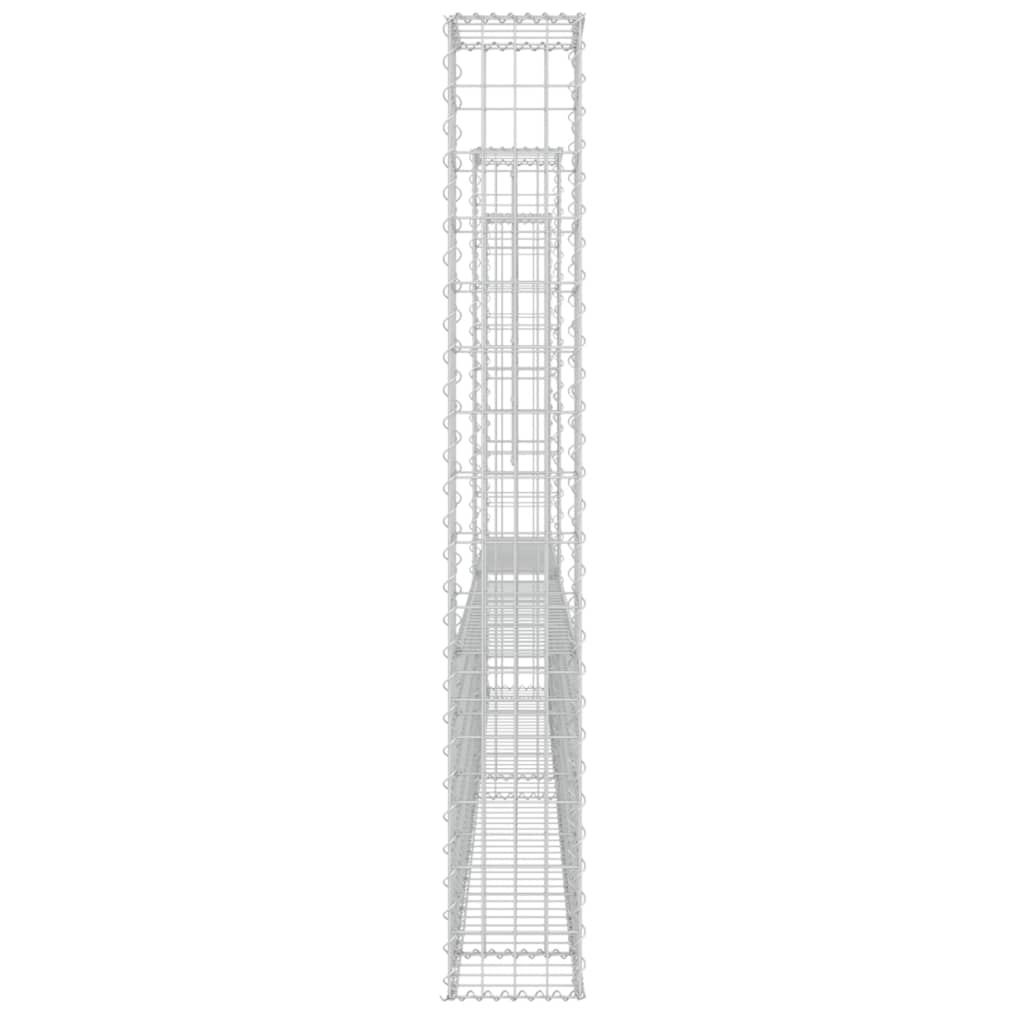 Gabionkurv u-formet med 3 stolper 260x20x150 cm jern