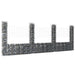 Gabionkurv u-formet med 4 stolper 380x20x150 cm jern vidaXL