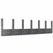 Gabionkurv u-formet med 7 stolper jern 740x20x200 cm