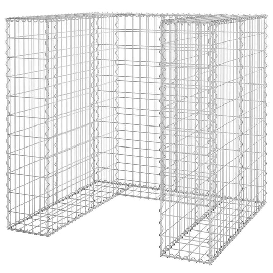 Gabion for søppeldunkskur galvanisert stål 110x100x110 cm