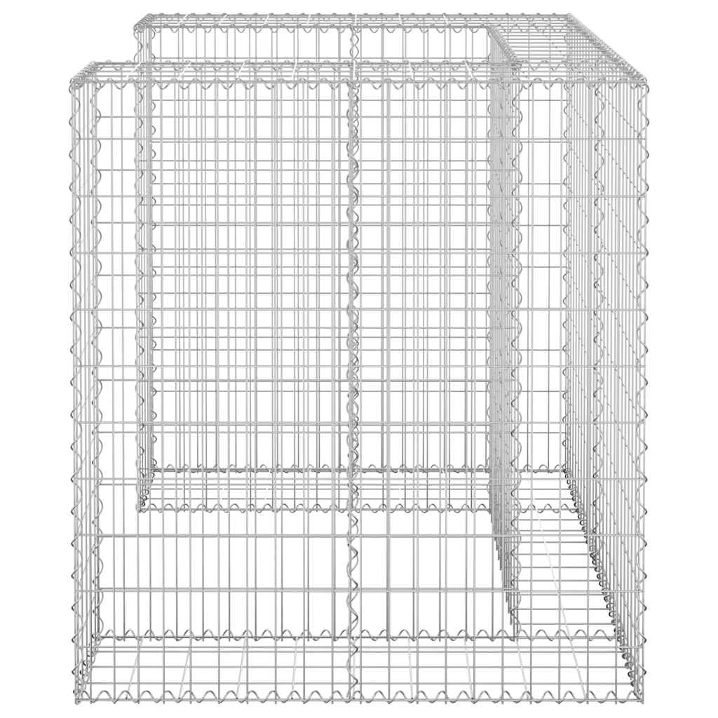 Gabion for søppeldunkskur galvanisert stål 110x100x110 cm