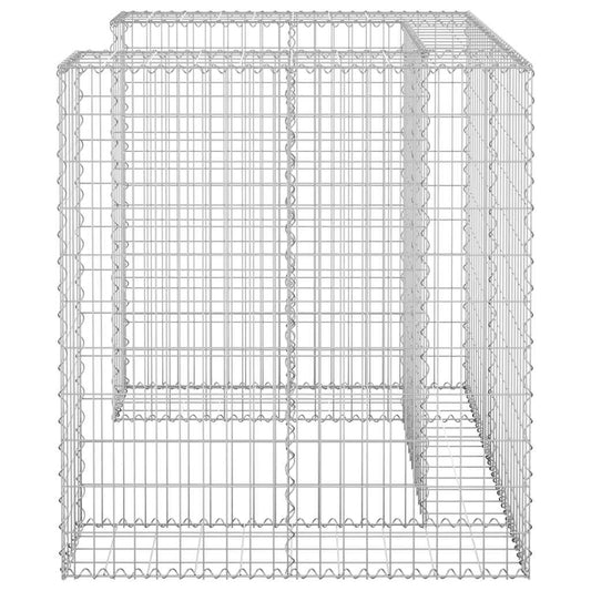 Gabion for søppeldunkskur galvanisert stål 110x100x110 cm