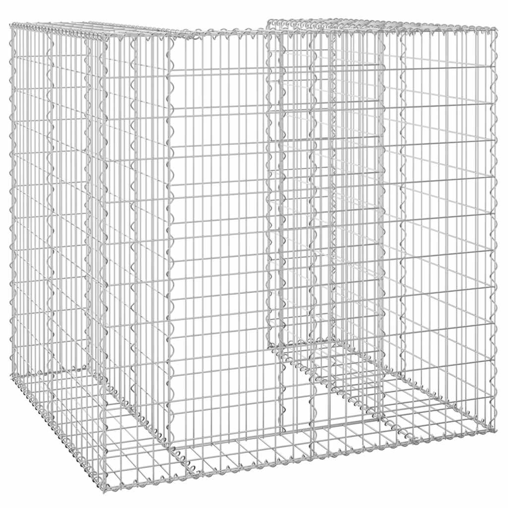 Gabion for søppeldunkskur galvanisert stål 110x100x110 cm