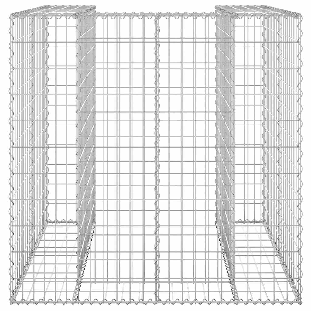 Gabion for søppeldunkskur galvanisert stål 110x100x110 cm