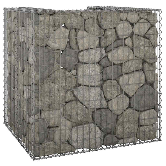 Gabion for søppeldunkskur galvanisert stål 110x100x110 cm