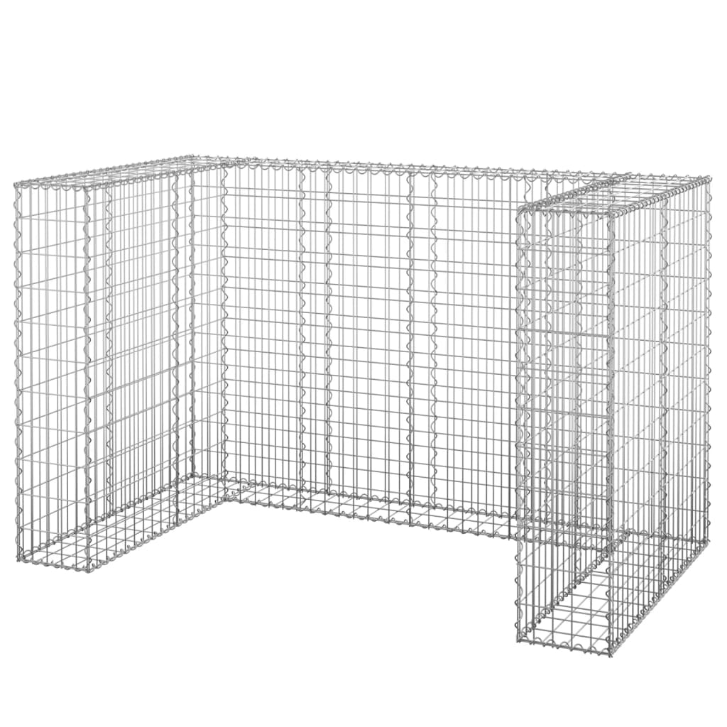 Gabion for søppeldunkskur galvanisert stål 180x100x110 cm