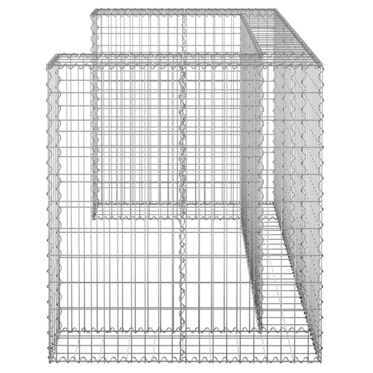 Gabion for søppeldunkskur galvanisert stål 180x100x110 cm