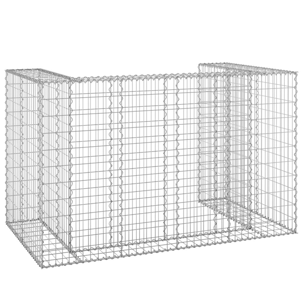 Gabion for søppeldunkskur galvanisert stål 180x100x110 cm